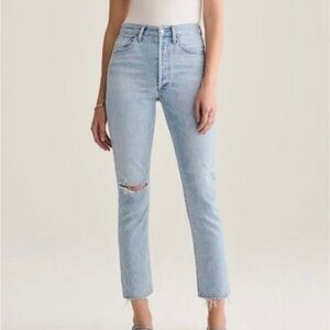 Agolde Riley High rise straight crop jeans